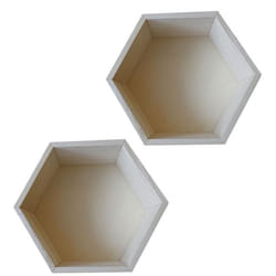 2 étagères hexagonale en bois 36 x 31 x 10 cm