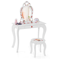 Coiffeuse enfants - Non spécifié - 2 en 1 - Miroir amovible - Tiroir coulissant - Design sécurisé