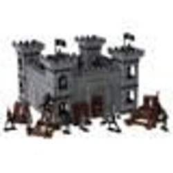 Chateau Fort Medieval enfant 65 pieces - Figurines Chevaliers Soldats et accessoires - Forteresse - Set Jouet Fantastique et carte