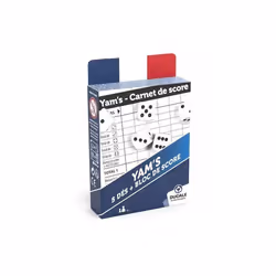 Jeu de Yams : 5 des 18mm et Bloc de score (carnet 40 feuilles de marque) - Jeu societe voyage Hasard - Set Jouet et carte