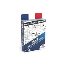 Jeu de Yams : 5 des 18mm et Bloc de score (carnet 40 feuilles de marque) - Jeu societe voyage Hasard - Set Jouet et carte