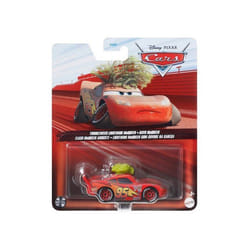 Voiture de course Flash Mcqueen Arbuste Metal 1:55 - Vehicule miniature Disney Cars - Jeu et Collection - Set Jouet et Carte