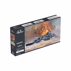 Coffret 2 Maquettes Bateau Bismarck + Tirpitz - Echelle 1/400 - 664 pieces - Set Collection Historique + 1 Carte tigre