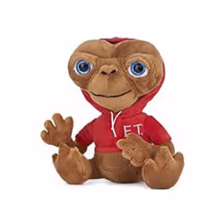 Peluche E.T extraterrestre 28 cm avec veste rouge - Edition speciale - Set doudou + carte offerte -  Enfant - Adulte