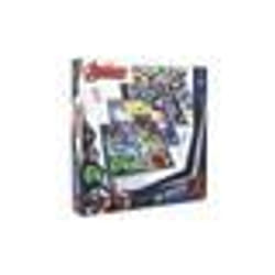 Boite Multi Jeux Avengers Marvel 4 en 1 : Petits chevaux Dames Marelle Echelle - Jeux societe Traditionnels -