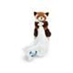 Peluche Doudou attache tetine Panda roux 12 cm carre lange - Boite Cadeau - Naissance bebe - Set Jouet Eveil et Carte animaux