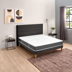 Ensemble matelas Bultex nano et mémoire de forme Comforting sommier Vigoroso gris fumé et pieds 80x200
