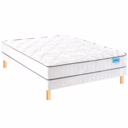 Ensemble Merinos matelas ressorts ensachés Morning Routine sommier Twist et pieds 140x190