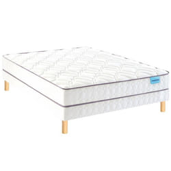 Ensemble Merinos matelas ressorts ensachés Morning Routine sommier Twist et pieds 140x190