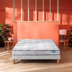 Ensemble Merinos matelas 100% latex Happy Lit sommier Twist et pieds 140x190