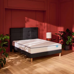 Ensemble Merinos matelas ressorts ensachés mémoire de forme et latex Full Bed sommier Pencil medium et pieds 140x190