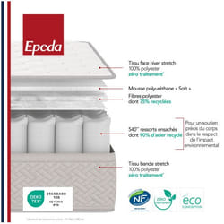 Ensemble Epeda Itineraire + Sommier Escale + Pieds 140x200 Ressorts