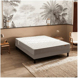 Ensemble Epeda Dépaysant + Sommier Escale + Pieds 90x200 Ressorts