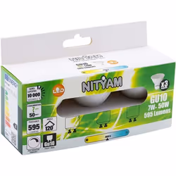 Ampoule LED Spot - Pack de 3 - GU10 - 7W - 595 Lumens - Dimmable - 4000K