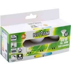 Ampoule LED Spot - Pack de 3 - GU10 - 7W - 595 Lumens - Dimmable - 4000K