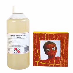 Vernis craqueleur - OZ INTERNATIONAL - Flacon de 500 ml - Effet craquelé - Pour gouache et acrylique