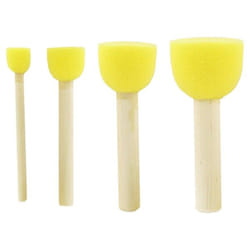 Cleopatre 260183 Éponge à peinture Bois, Jaune 4 pièce(s)