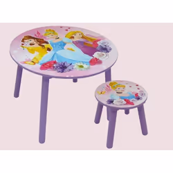 Ensemble Table et 1 tabouret en bois Disney Princesses