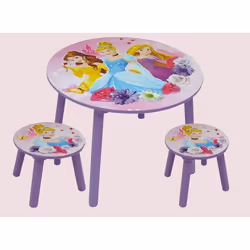 Ensemble Table et 2 tabouret en bois Disney Princesses