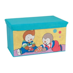 Coffre à jouets pliable - fun house - t'choupi - Banc de rangement - 55,5 x 34,5 x 34 cm