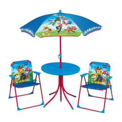 Cijep - Fun House Pat Patrouille salon de jardin composé d'une table, de 2 chaises pliables et un parasol pour enfant