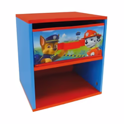 CIJEP - FUN HOUSE - PAT'PATROUILLE Table De Chevet, dimensions : L 33 x P 30 x H 36 cm. Structure Mdf laqué + tiroir en intis ...