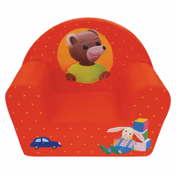 Cijep Petit Ours Brun - Fauteuil Club, mousse, Polyester, Rouge, Multicolore, Garçon, 2 an(s), France, 1 pièce(s)