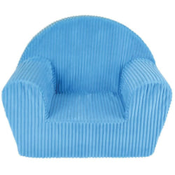 Les Tendances - Fauteuil club velours côtelé bleu