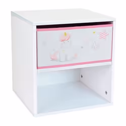 Table de chevet enfant thème Licorne, avec une structure en MDF mesurant L 33 x P 30 x H 36 cm. Livré à l'unité, ce meuble de ...