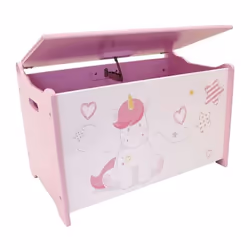 CIJEP Coffre a jouet theme Licorne - Structure en MDF - Dimension : L 36 x P 36 x H 60 cm - Fille - a partir de 3 ans - Livré ...