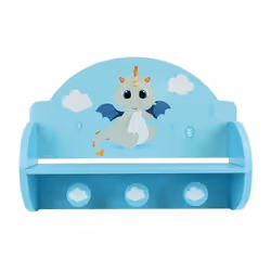 Cette étagere porte-manteau LEON LE DRAGON trouvera forcément une place dans la chambre de votre petit garçon ! Il pourra y a ...