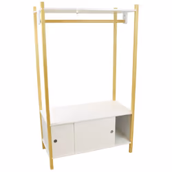 SCANDIWOOD PENDERIE AVEC CASIERS EN BOIS H.136 X L.80 X P.40 CM POUR ENFANT Cette jolie penderie aux look très tendance trouv ...