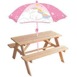 Cijep - Table en Bois pour Pique-Nique avec Parasol Licorne