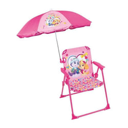 Cijep - fun house patpatrouille Stella Everest Chaise pliante de camping - H.38.5 xl.38.5 x P.37.5 cm - Avec parasol o 65 cm