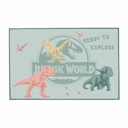 Ce magnifique tapis décorera a merveille la chambre de votre petit héros. Il sera ravi de retrouver ses petits dinosaures pré ...