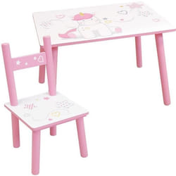 Fun House Licorne Ensemble Table Et Chaises Rose Enfant