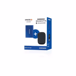 Disque dur SSD externe SAMSUNG Pack T7 1 To bleu + housse