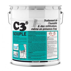 Procom - Enduit d'étanchéité souple pour piscine, bassin, cuve, citerne - Enduit de cuvelage flexible sous-sol, cave C3 souple a2a2a2 17,5 Kg