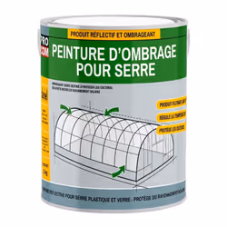 Description générale La Peinture d'Ombrage Serre PROCOM est spécialement conçue pour les serres en plastique et en verre. Ell ...