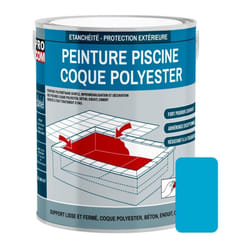 Procom - Peinture piscine coque polyester, béton, peinture piscine polyuréthane étanche et souple, haut de gamme 1BA3CB 3 Kg