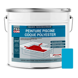 Procom - Peinture piscine coque polyester, béton, peinture piscine polyuréthane étanche et souple, haut de gamme 1BA3CB 12.5 Kg