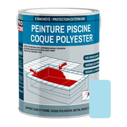 Procom - Peinture piscine coque polyester, béton, peinture piscine polyuréthane étanche et souple, haut de gamme abdeee 3 Kg