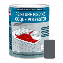 Procom - Peinture piscine coque polyester, béton, peinture piscine polyuréthane étanche et souple, haut de gamme 575D5E 3 Kg