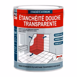 ÉTANCHÉITÉ DOUCHE | RÉSINE D'ÉTANCHÉITÉ POLYURÉTHANE Étanchéité Douche Transparent PROCOM® Résine polyuréthane transparente c ...