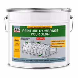 PEINTURE D'OMBRAGE FLUIDE | SERRE VERRE, PLASTIQUE Peinture d'Ombrage Serre Fluide PROCOM Cette peinture d'ombrage se disting ...