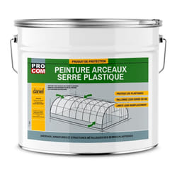 Procom - Peinture arceaux, serre plastique, empeche l'échauffement des arceaux métal, protège les écrans plastiques des brulures ffffff 5 Kg