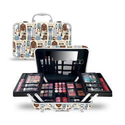 Mallette de maquillage - NO NAME - XXXL - 4 palettes dombres - 4 blush - 6 rouges à lèvres
