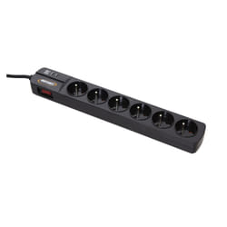 Infosec S6 Black Line II Noir 6 sortie(s) CA 250 V 1,5 m