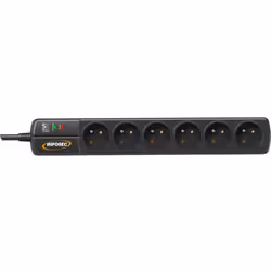 Infosec S6 Black Line II Noir 6 sortie(s) CA 250 V 1,5 m