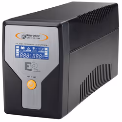 Infosec E2 LCD, 1500VA, 1,5 kVA, 50/60 Hz, 55 dB, 50 min, Noir, 0 - 40 °C